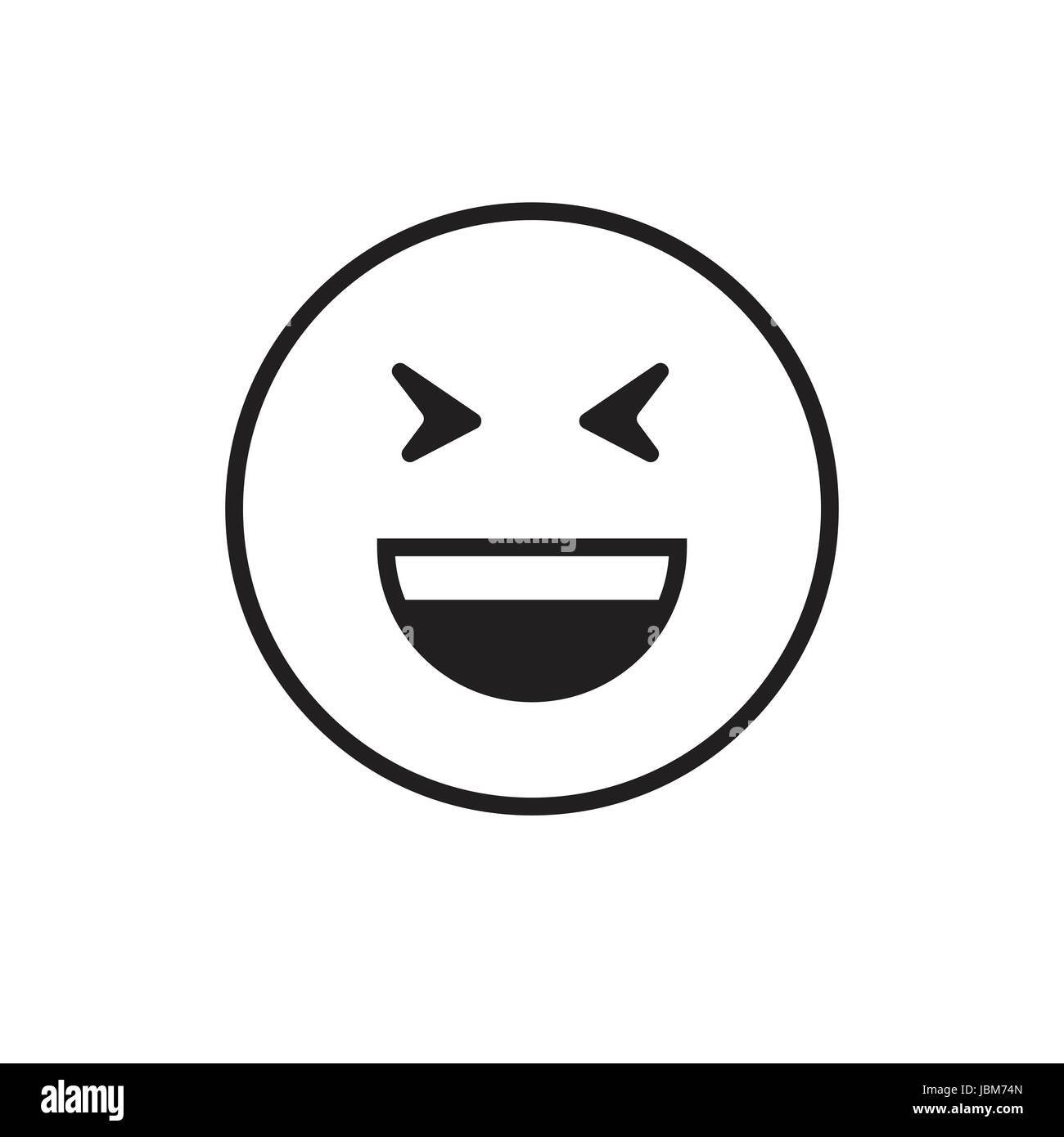 Smiling Cartoon Face Laugh Positive People Emotion Open Mouth Icon ...