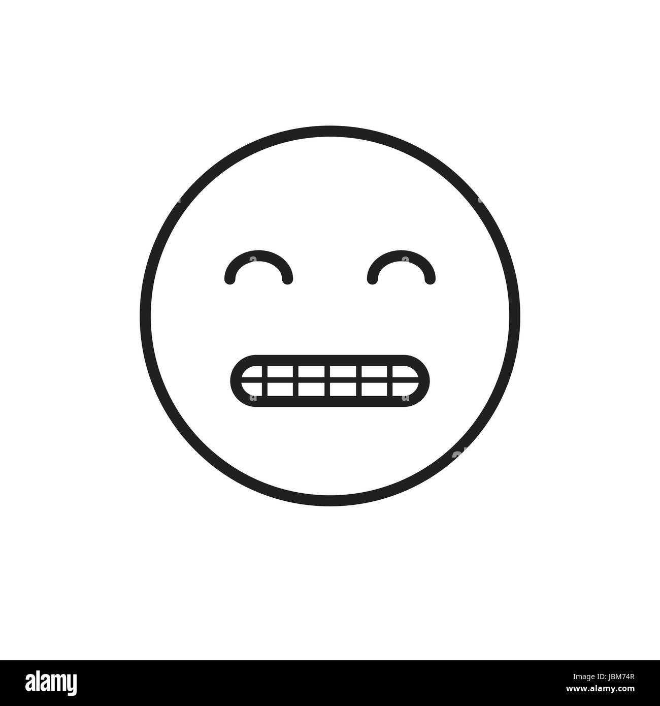 Emotion anime icon sad in simple black design Stock Vector