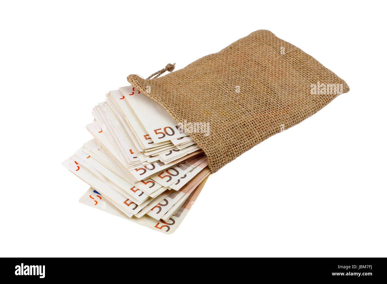 banknotes sack full Stock Photo