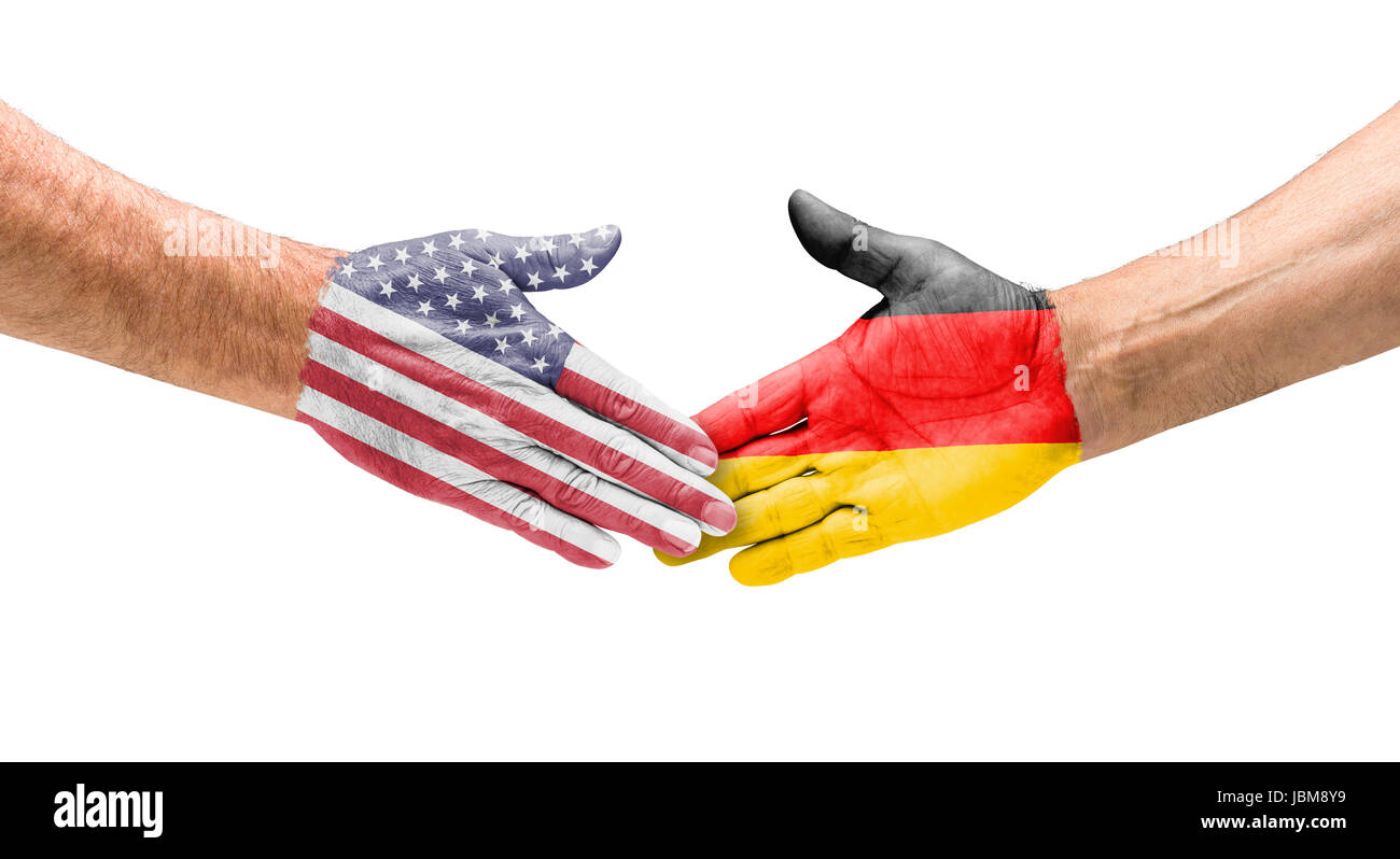 Handshake USA und Deutschland Stock Photo