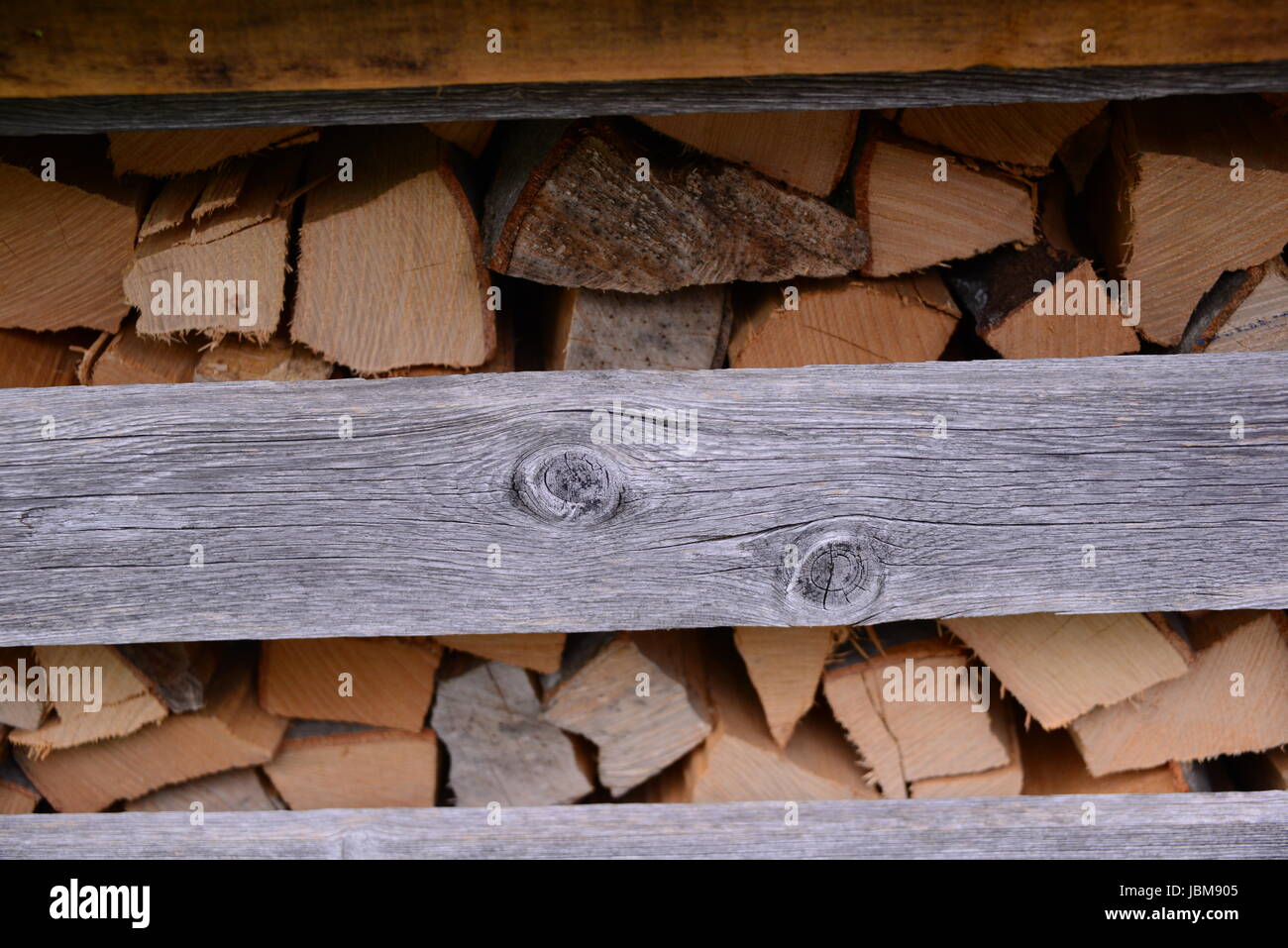 stacked wood Stock Photo