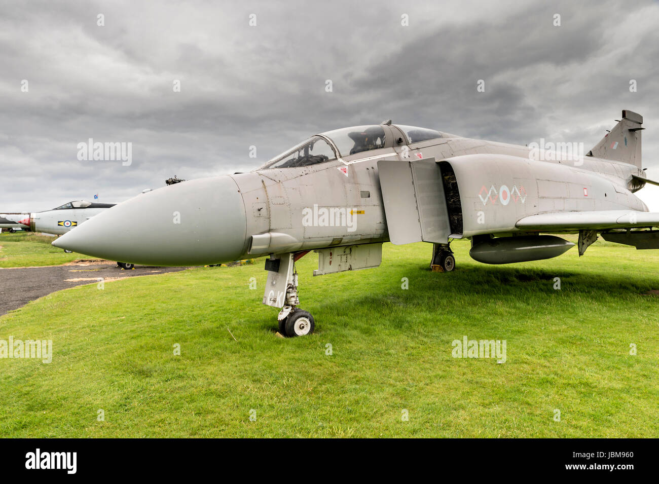 RAF Phantom FGR2 XV406,  on outside static display at Solway Aviation Museum Stock Photo