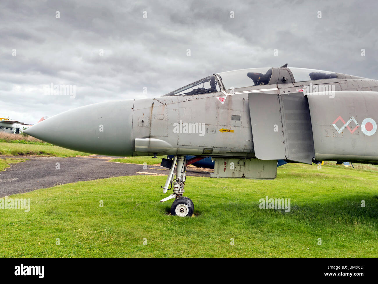 RAF Phantom FGR2 XV406,  on outside static display at Solway Aviation Museum Stock Photo