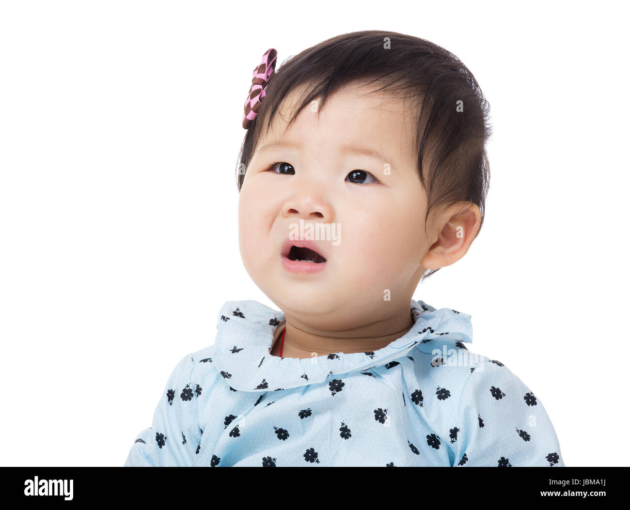 Baby Making Funny Surprised Face Stock Photo Alamy