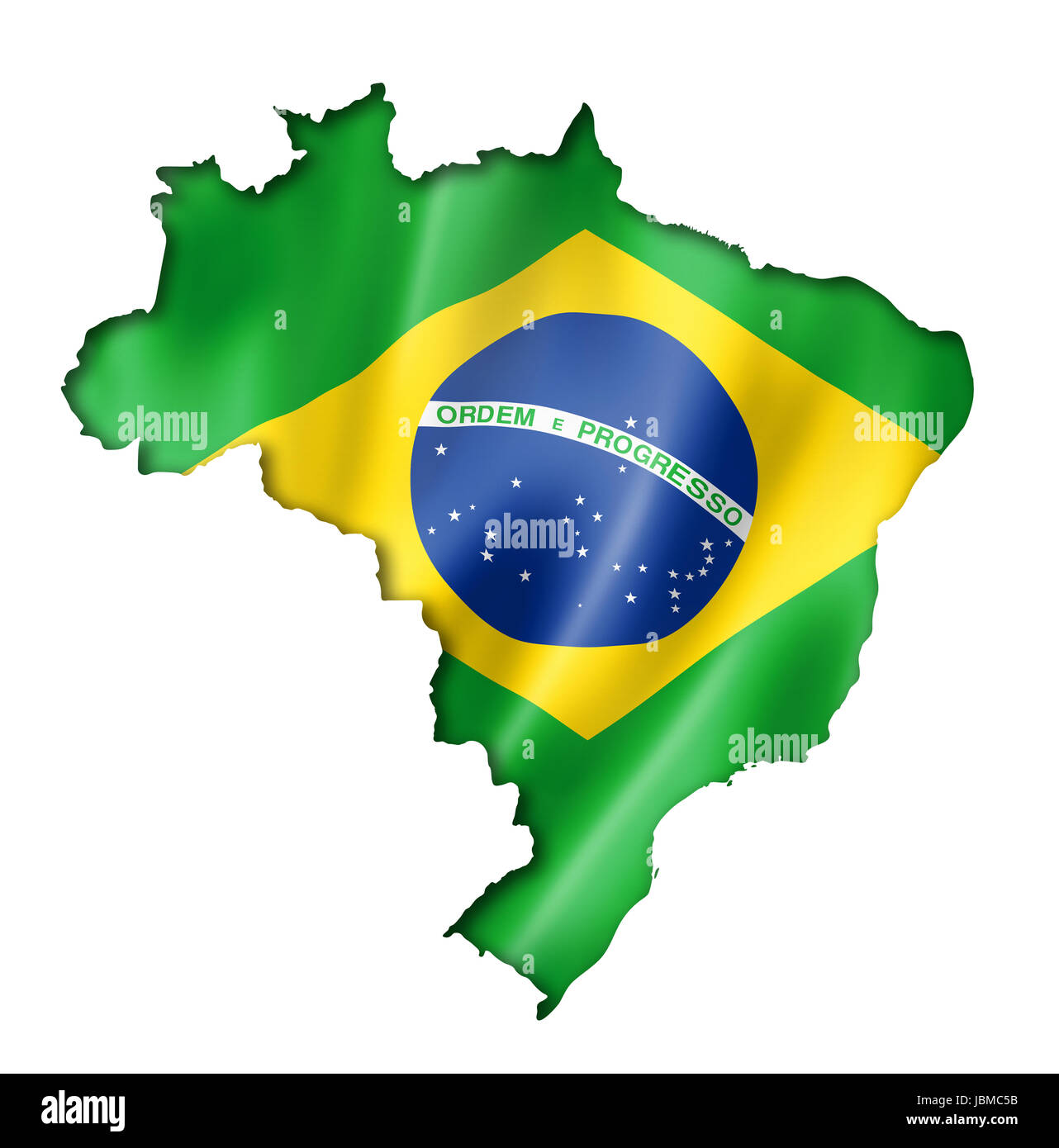 Flag Map Of Brazil Brazil Flag Map, Three Dimensional Render, Isolated On White Stock Photo -  Alamy