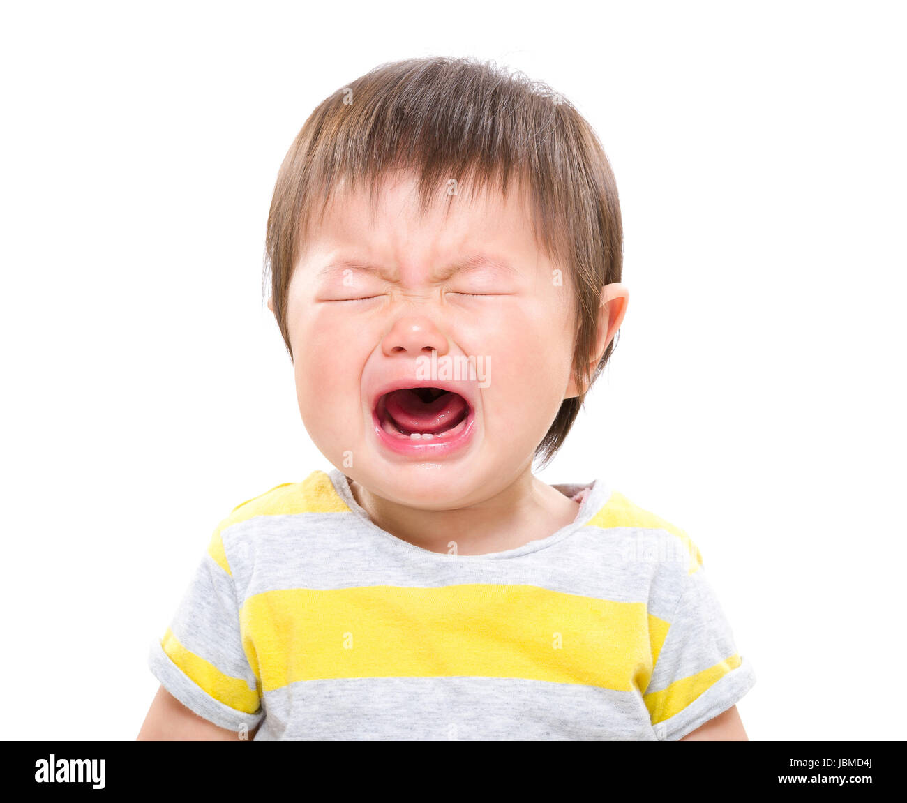 Crying asian baby girl Stock Photo