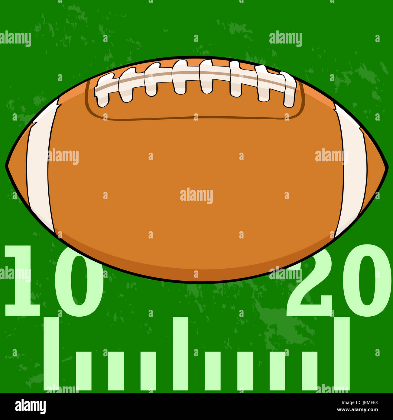 Cartoon Illustration Of An American Football On A Field Stock Photo Alamy