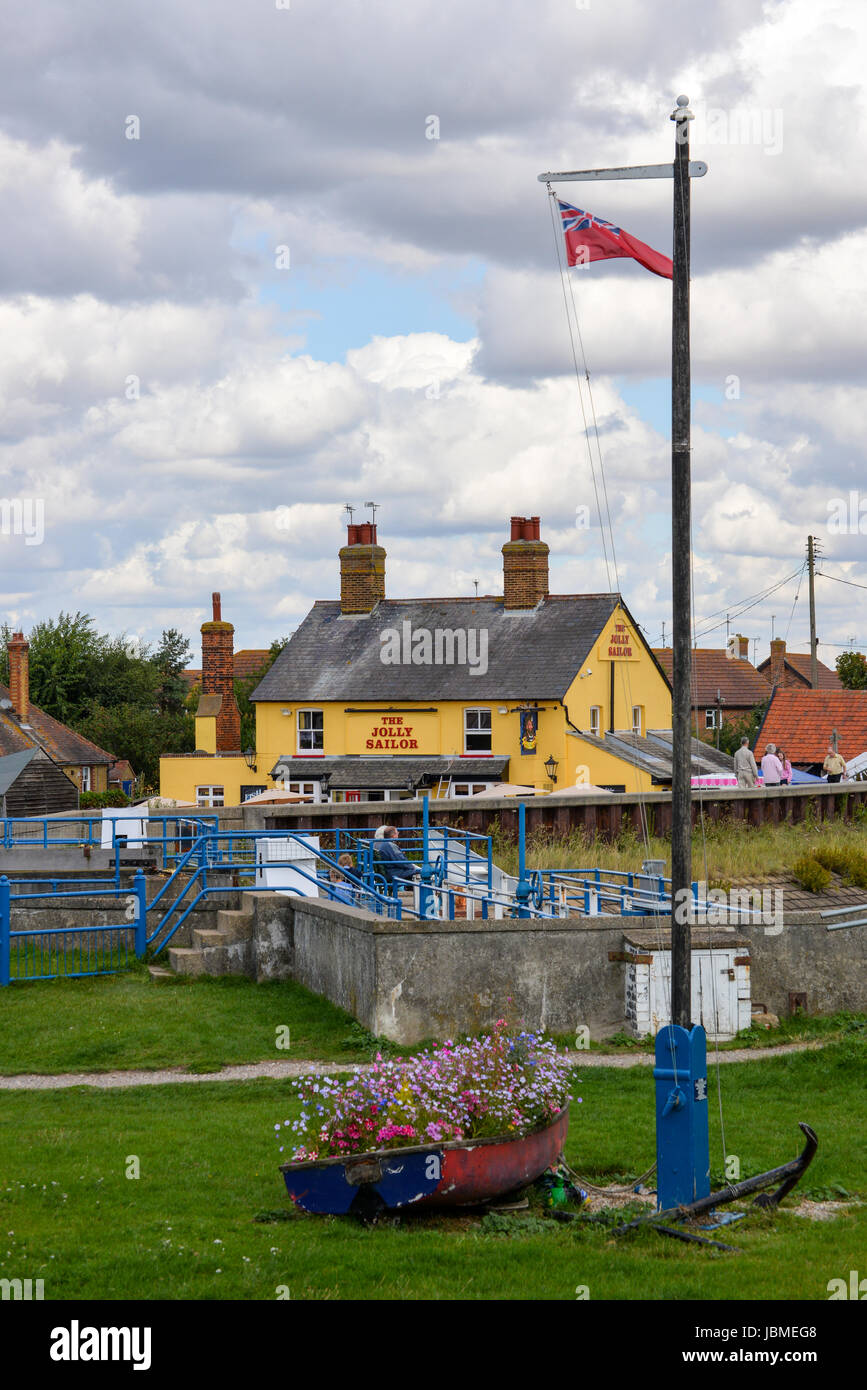 The Jolly Sailor Public House, Heybridge Basin, Maldon, Essex Stock