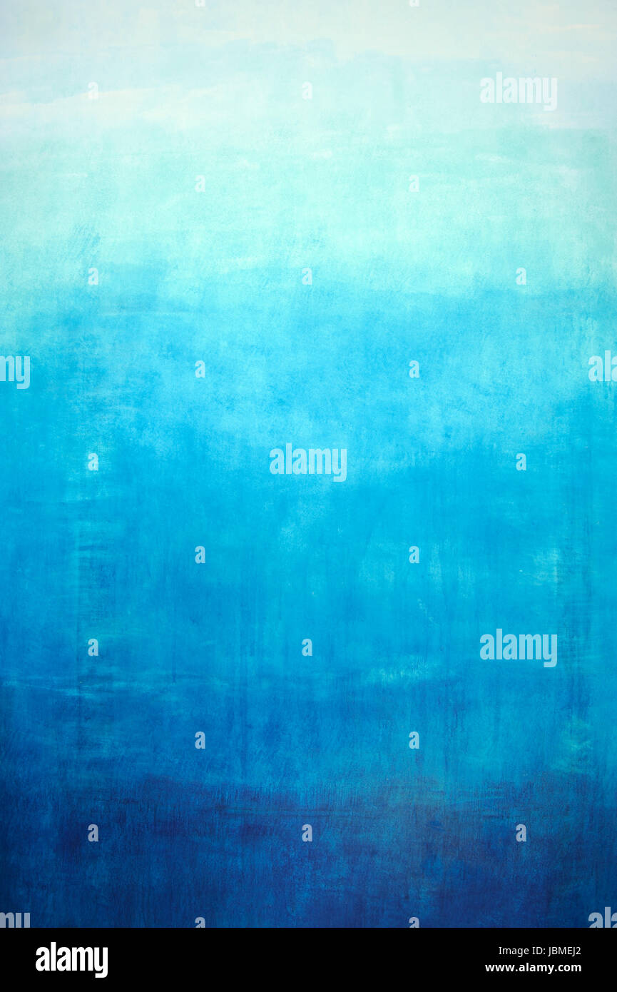 Hand drawn blue gradient background on wall Stock Photo