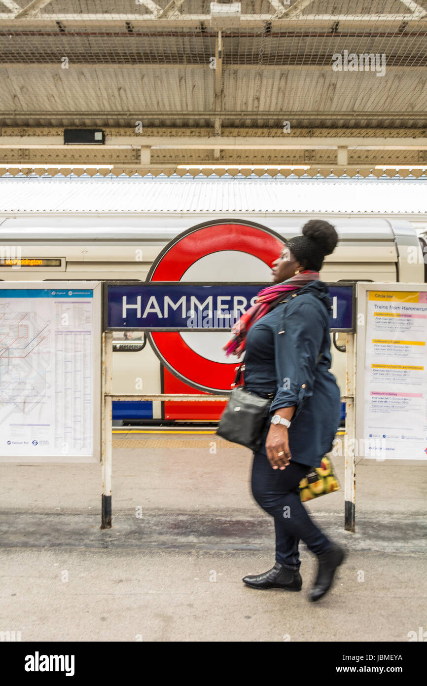 Hammersmith, Circle and City Line, underground station, LOndon, UK