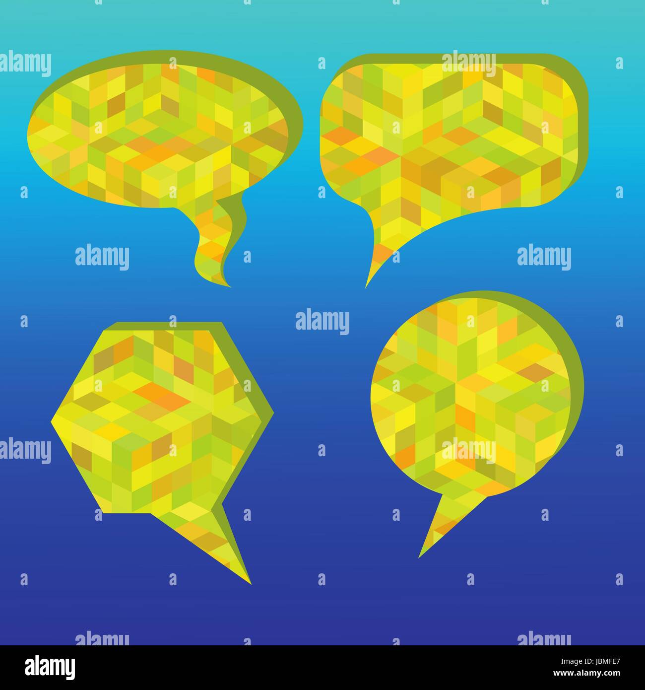 colorful illustration with speech bubbles on a blue background for your ...