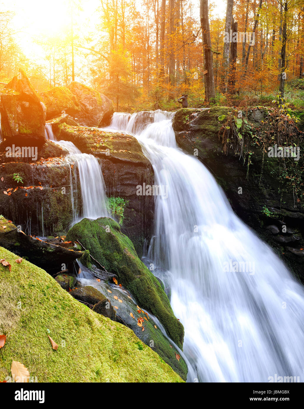 Beautiful mountain river in the autumn forest Stock Photo - Alamy