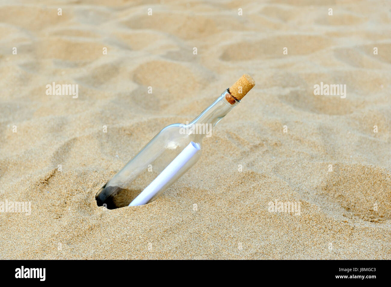 Message in the bottle from ocean. Coming message concepts Stock Photo