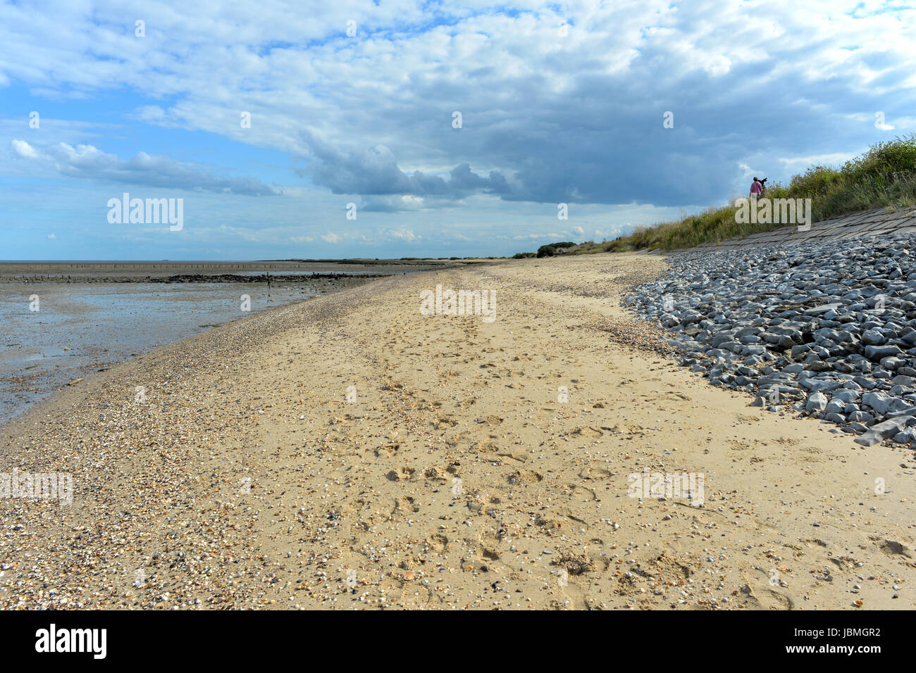 Beach & Sea Wall BradwellonSea, Essex, England, UK Stock Photo Alamy