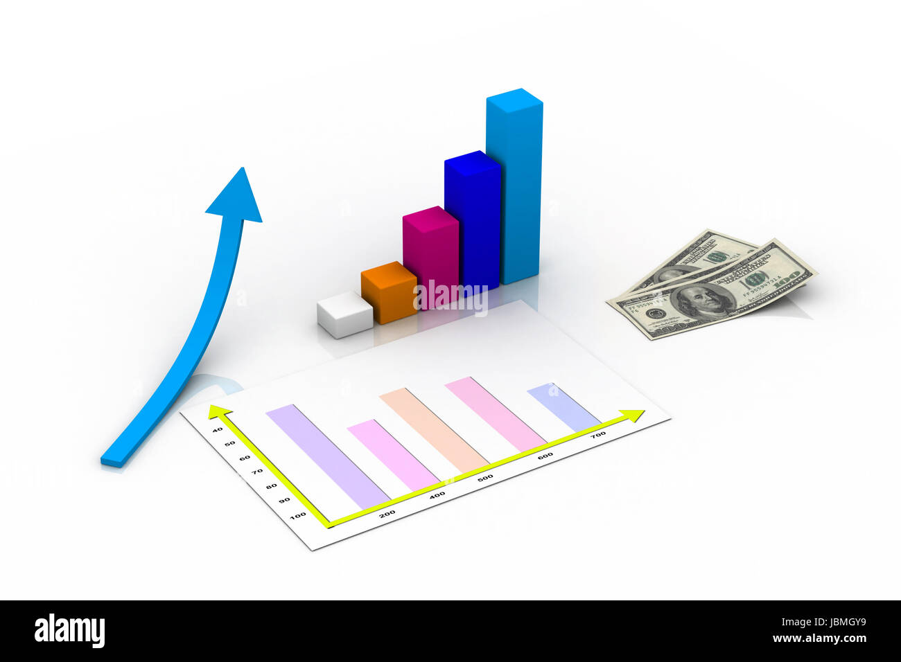 Financial business graph showing growth Cut Out Stock Images & Pictures ...