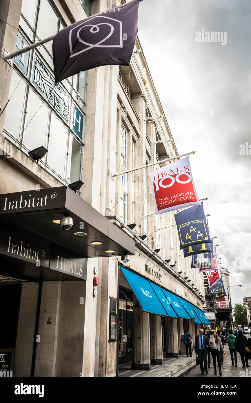 The entrance to Habitat and Heals on Tottenham Court Road, London