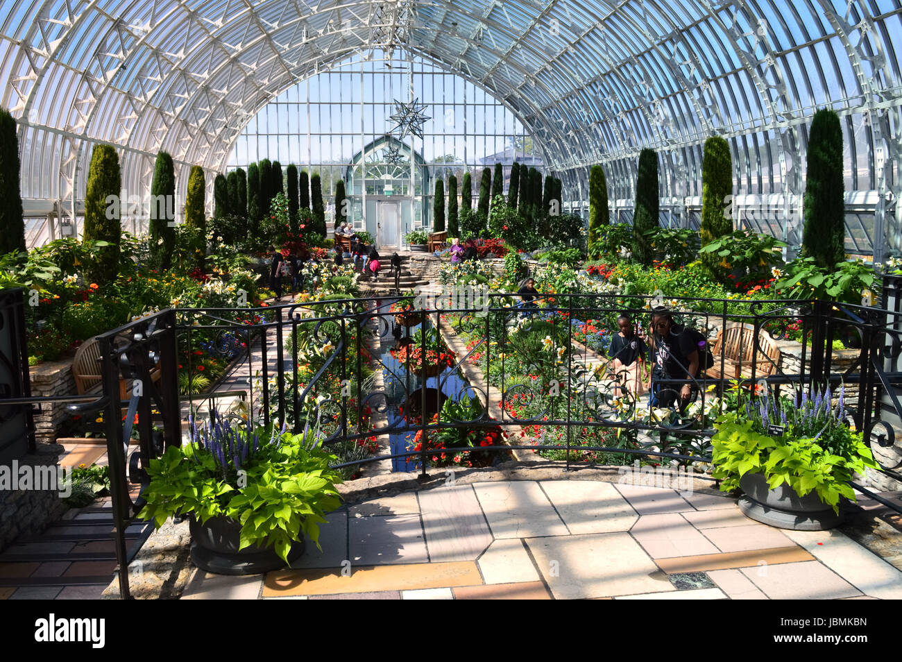 Sunken Garden summer flower show at Como Conservatory in St. Paul, MN
