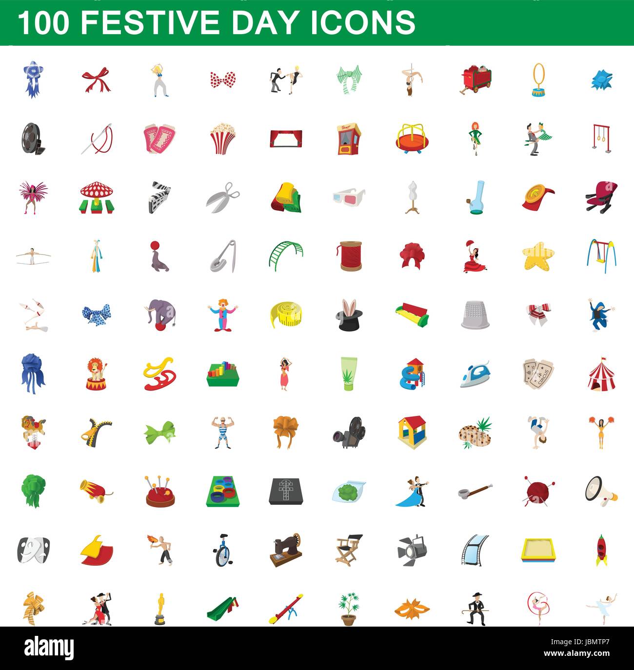 100 festive day icons set, cartoon style Stock Vector Image & Art - Alamy