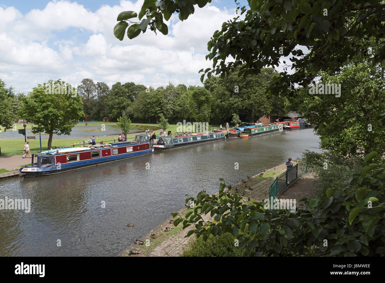 Newbury Berkshire UK 11th June 2017 Boaters Christan Fellowship Boats of Hope on a weekend misson along the Kennet and Avon Canal at Newbury in Berks Stock Photo
