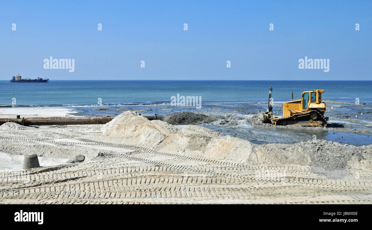beach nourishment Stock Photo