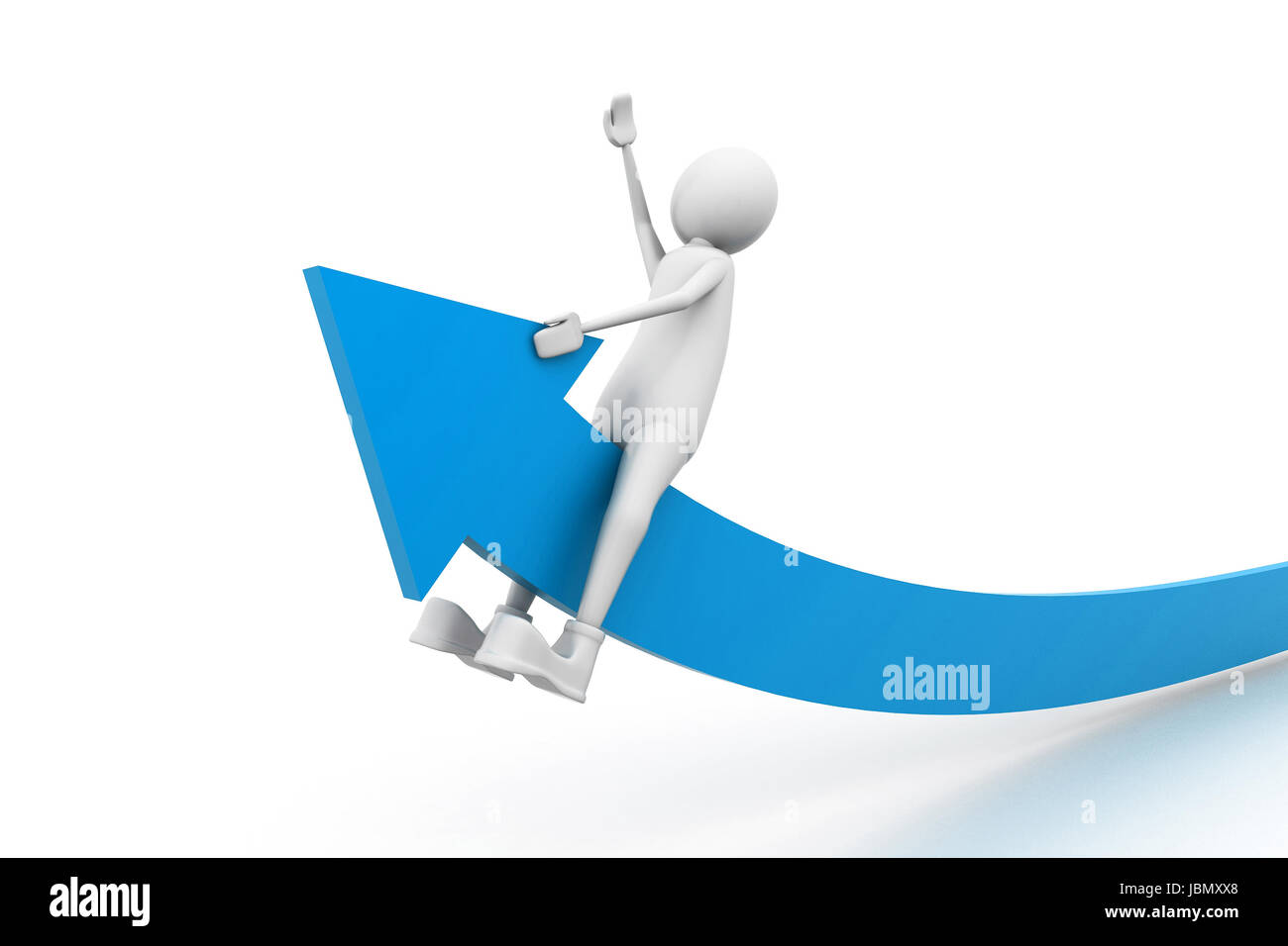 man flying with arrow. Business growth concept Stock Photo - Alamy