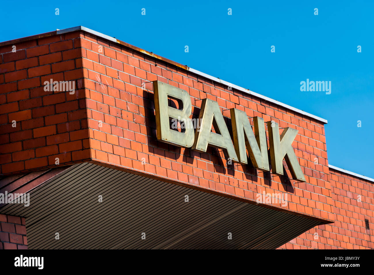 building with the inscription Bank Stock Photo - Alamy