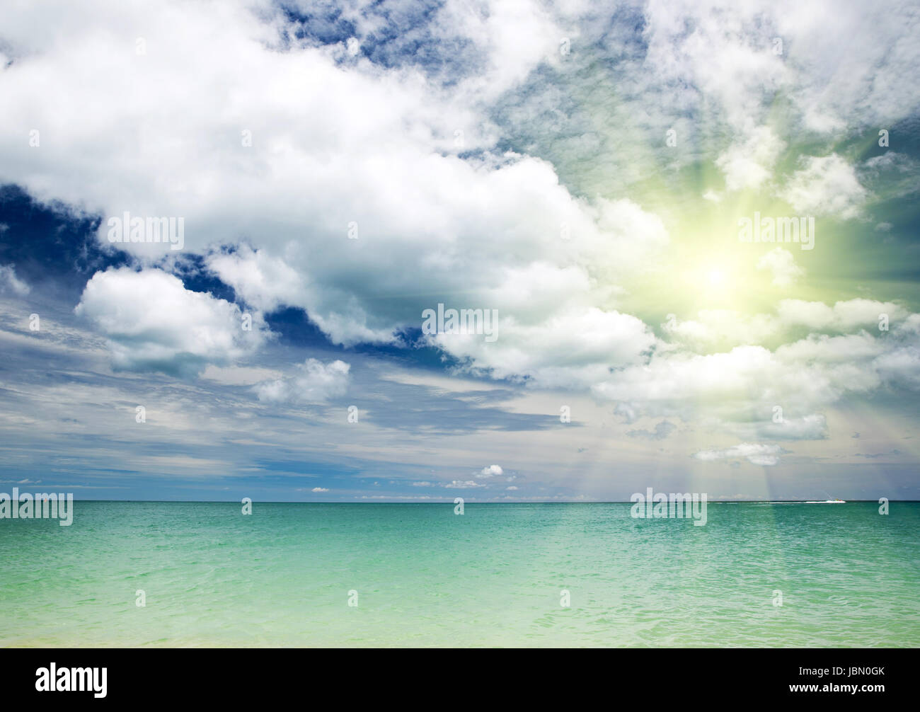 Blue sea and blue sky Stock Photo - Alamy