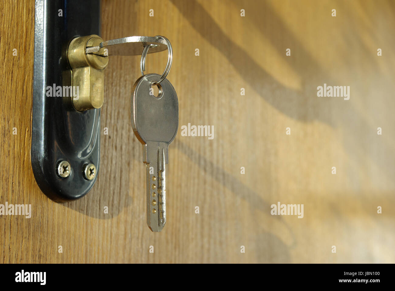 A Hotel Room Door Lock And Key Stock Photo - Alamy