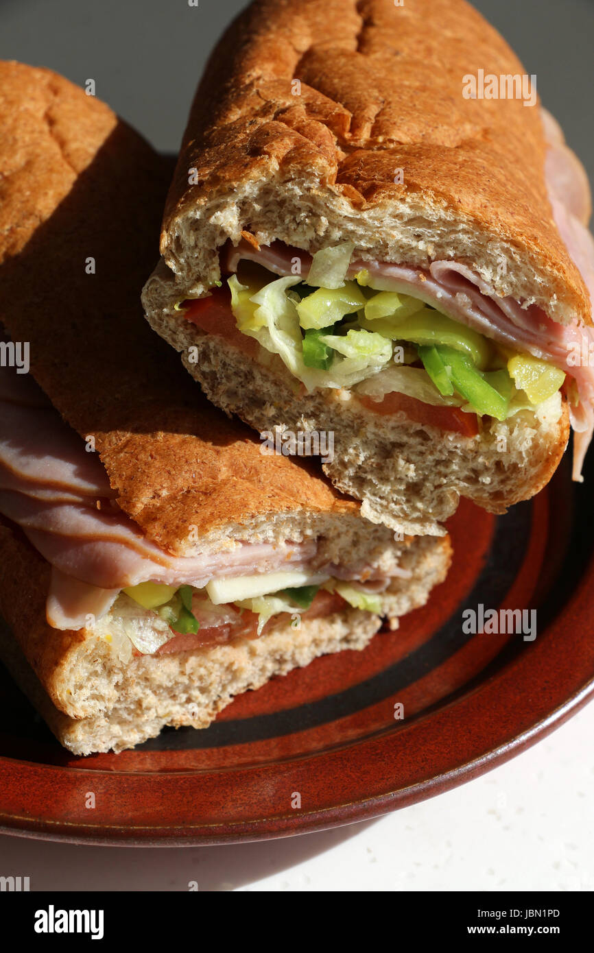 Sub roll cut in half hires stock photography and images Alamy