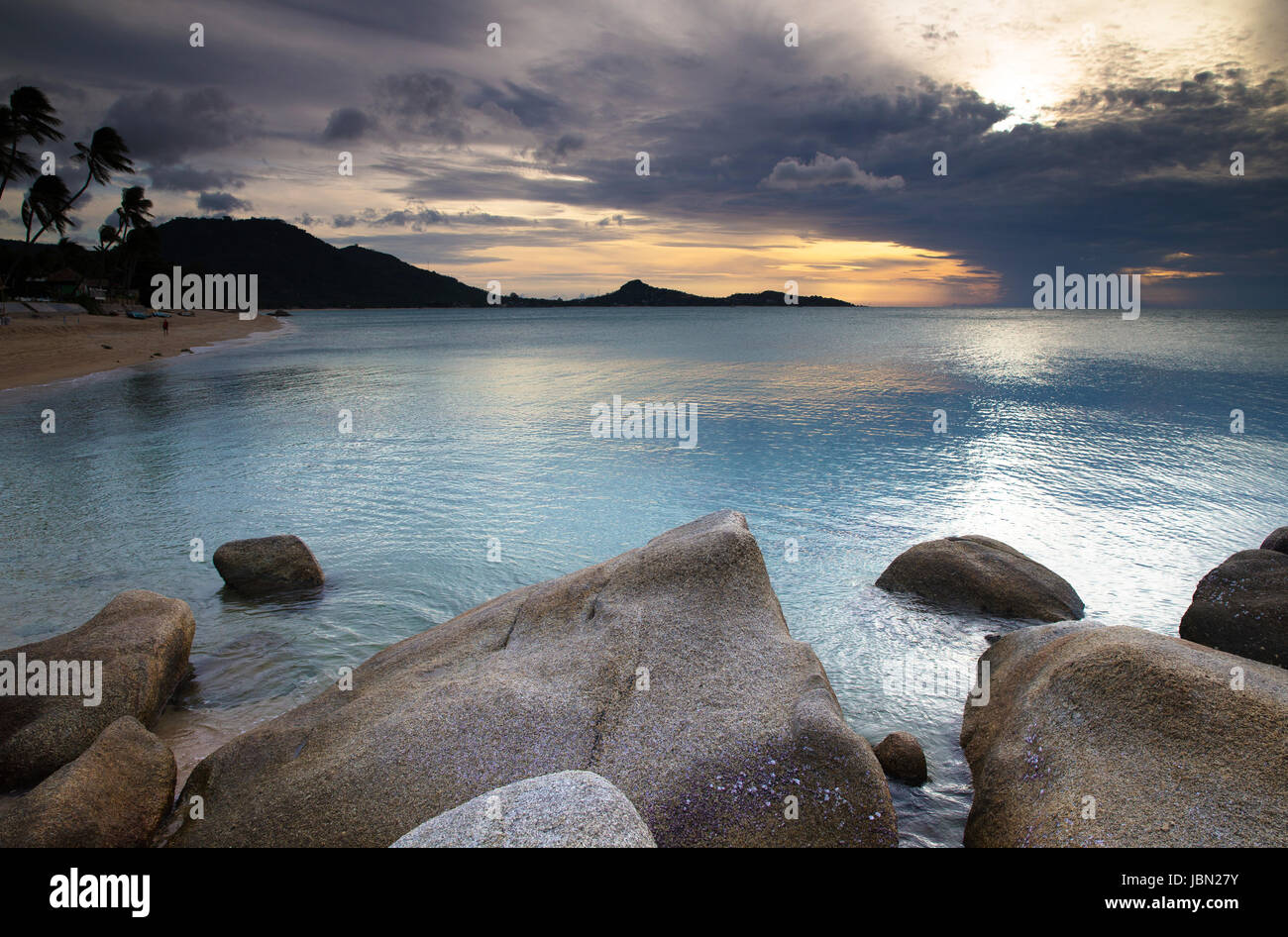 Beautiful with sunset over the sea Stock Photo - Alamy