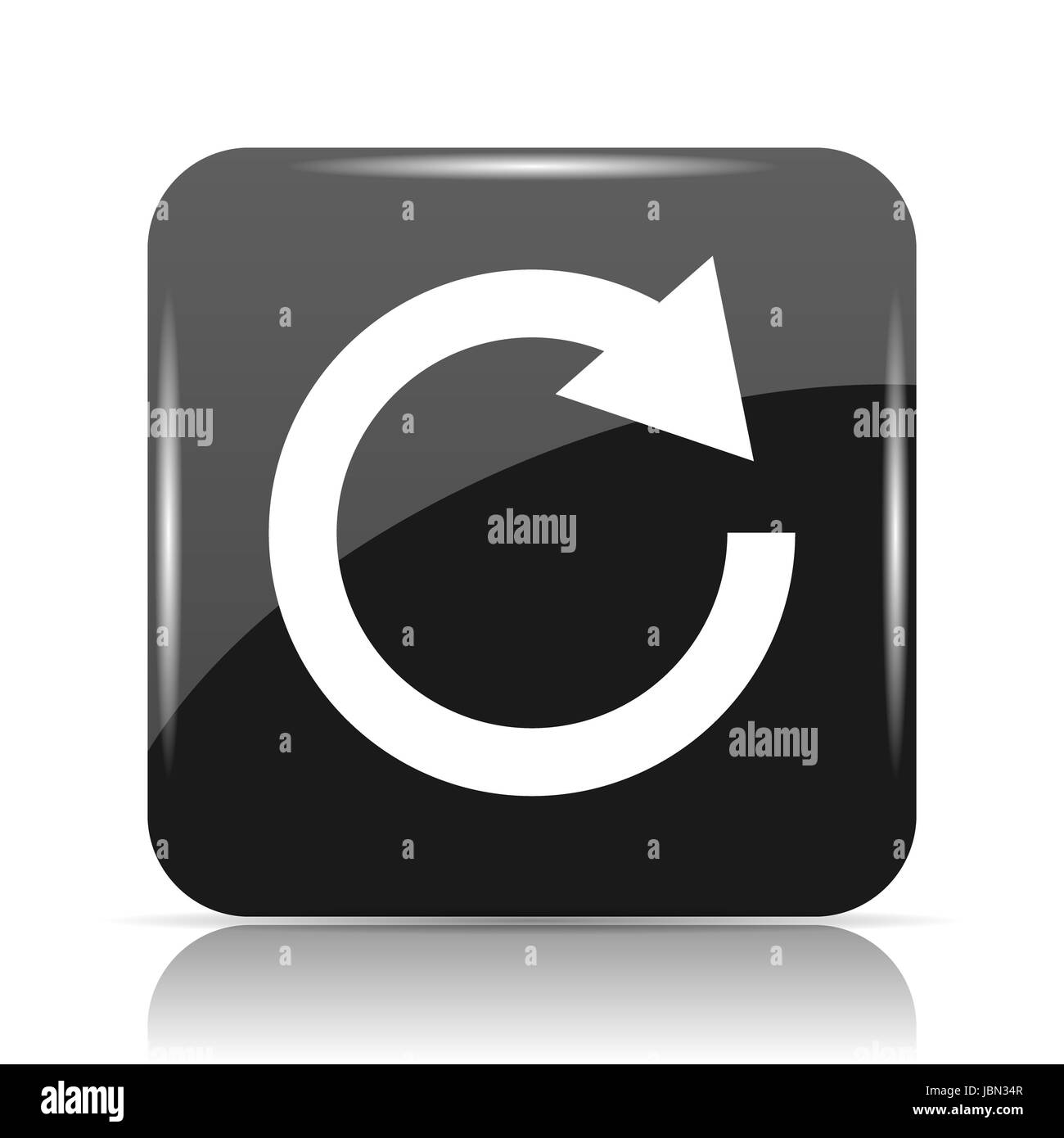 Reload one arrow icon. Internet button on white background Stock Photo ...