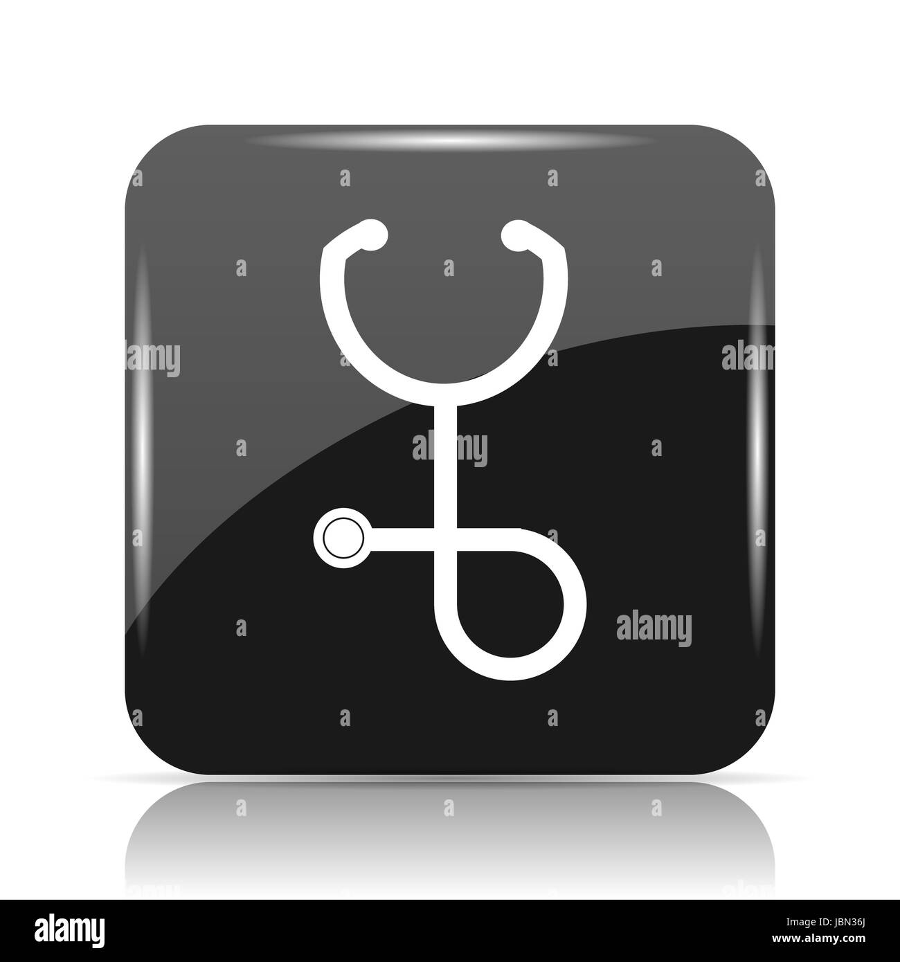 Stethoscope icon. Internet button on white background Stock Photo - Alamy