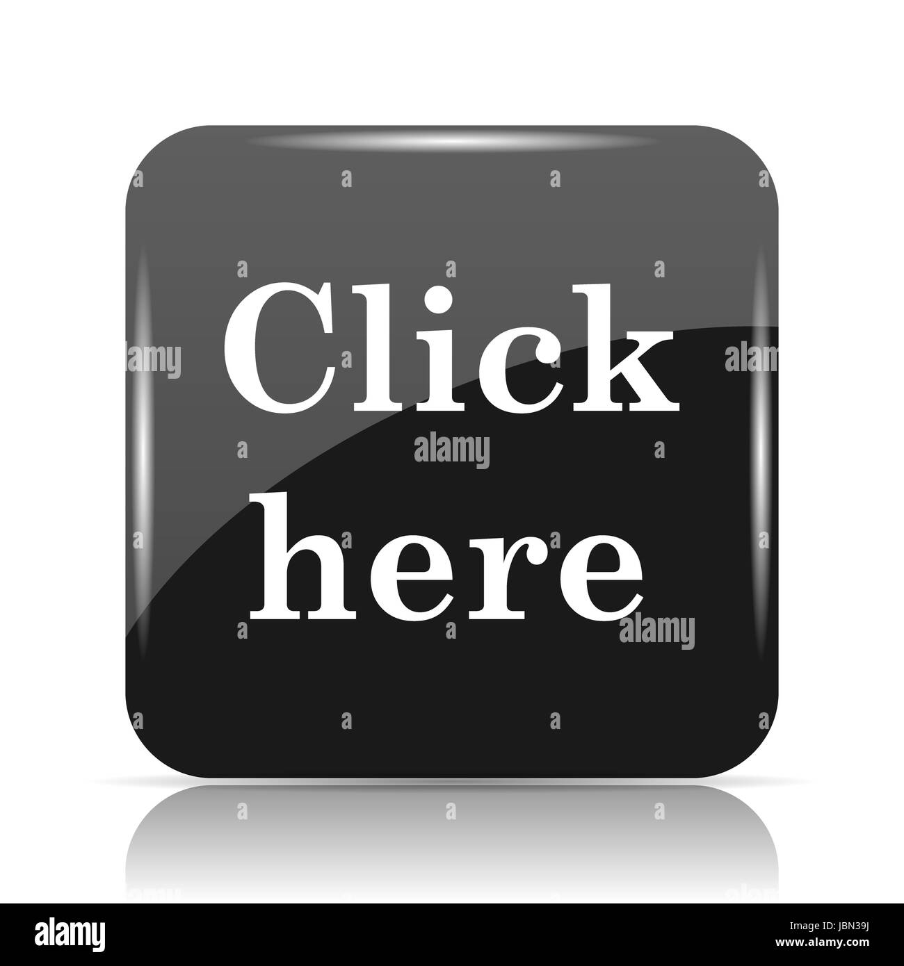 Click here icon. Internet button on white background Stock Photo - Alamy
