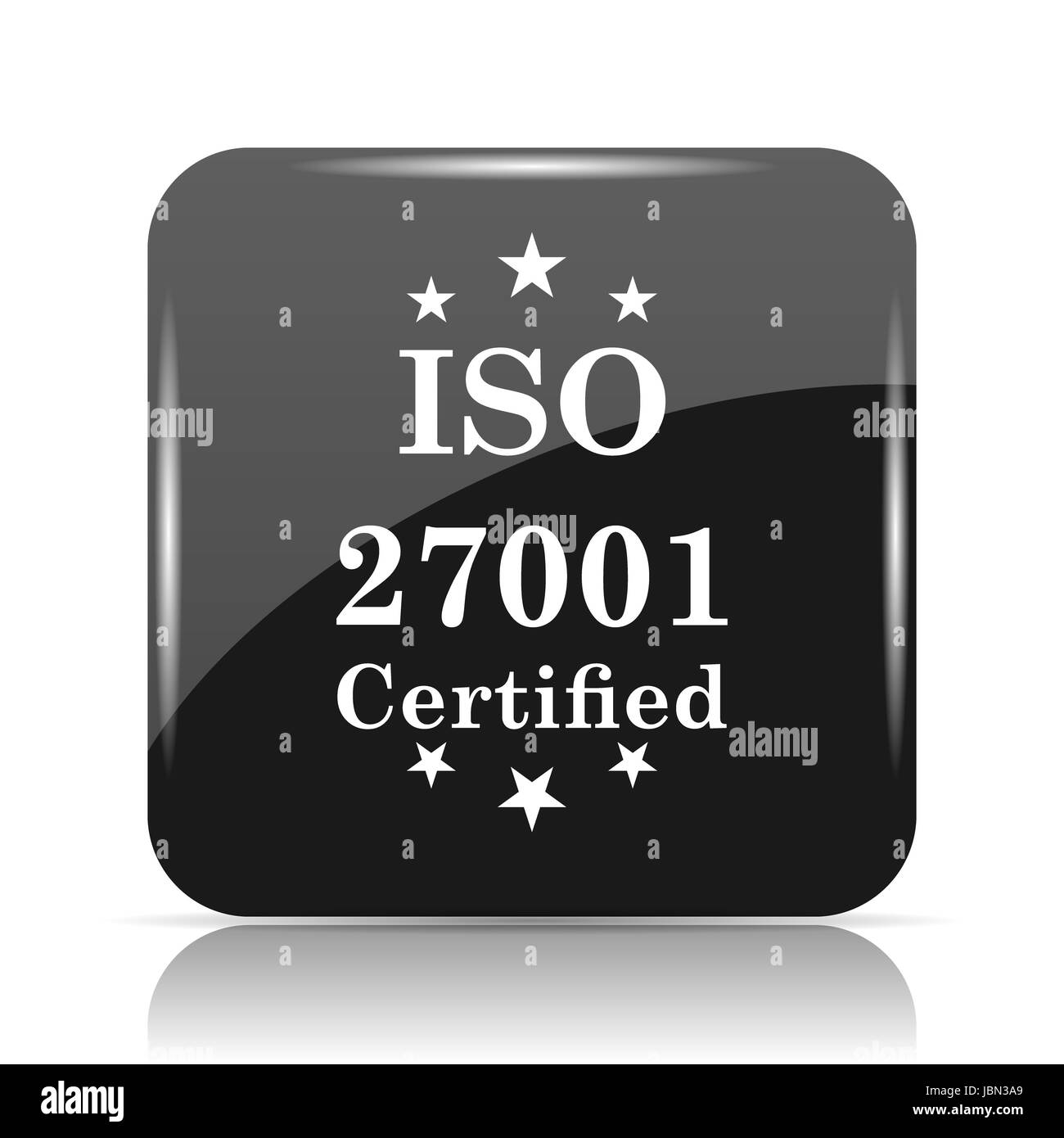 ISO 27001 icon. Internet button on white background Stock Photo - Alamy