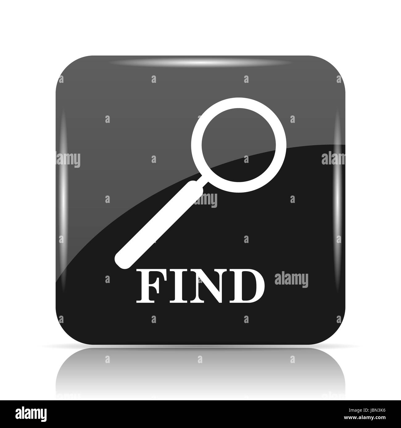 Find icon. Internet button on white background Stock Photo - Alamy