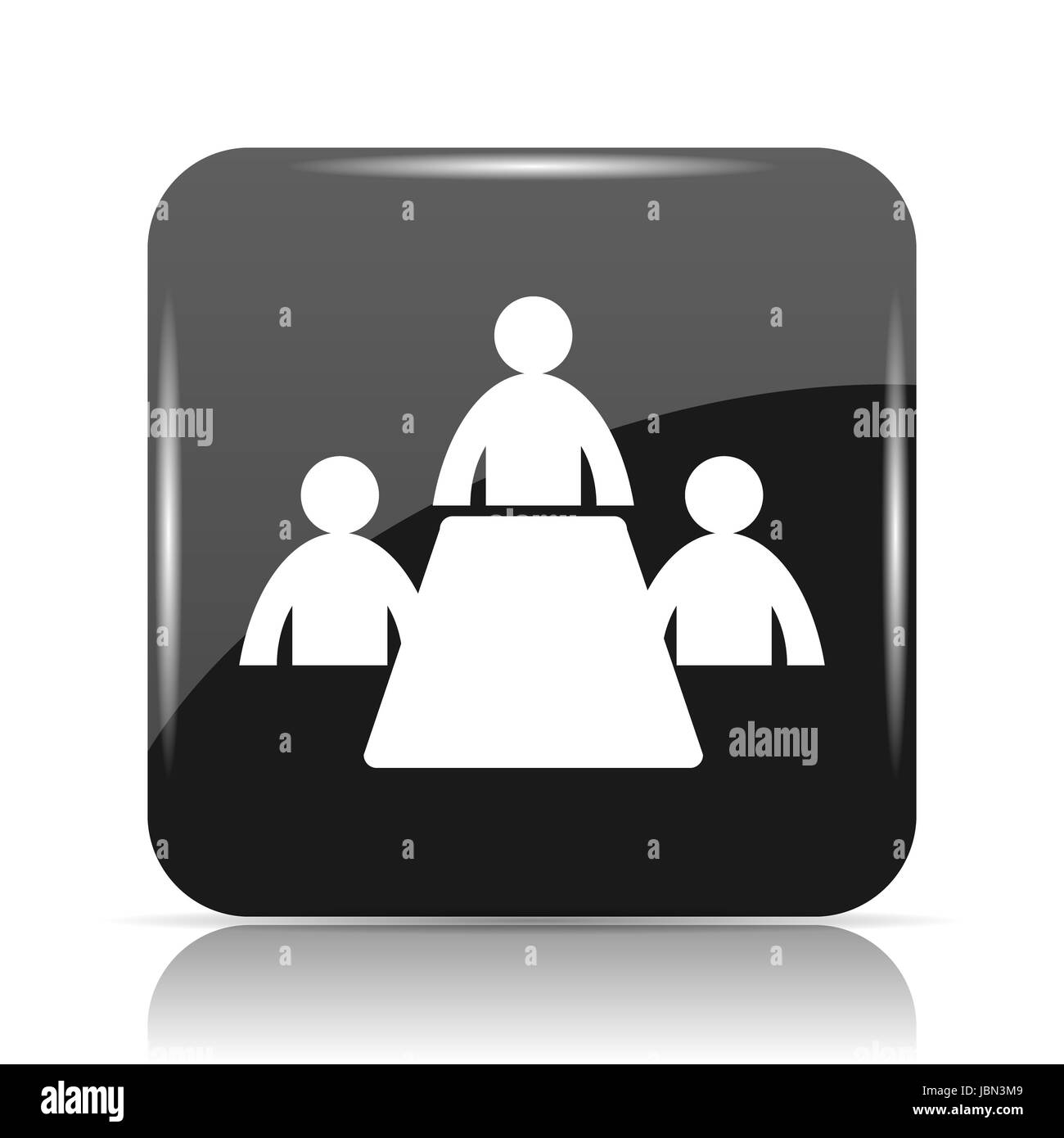 Meeting room icon. Internet button on white background. Stock Photo