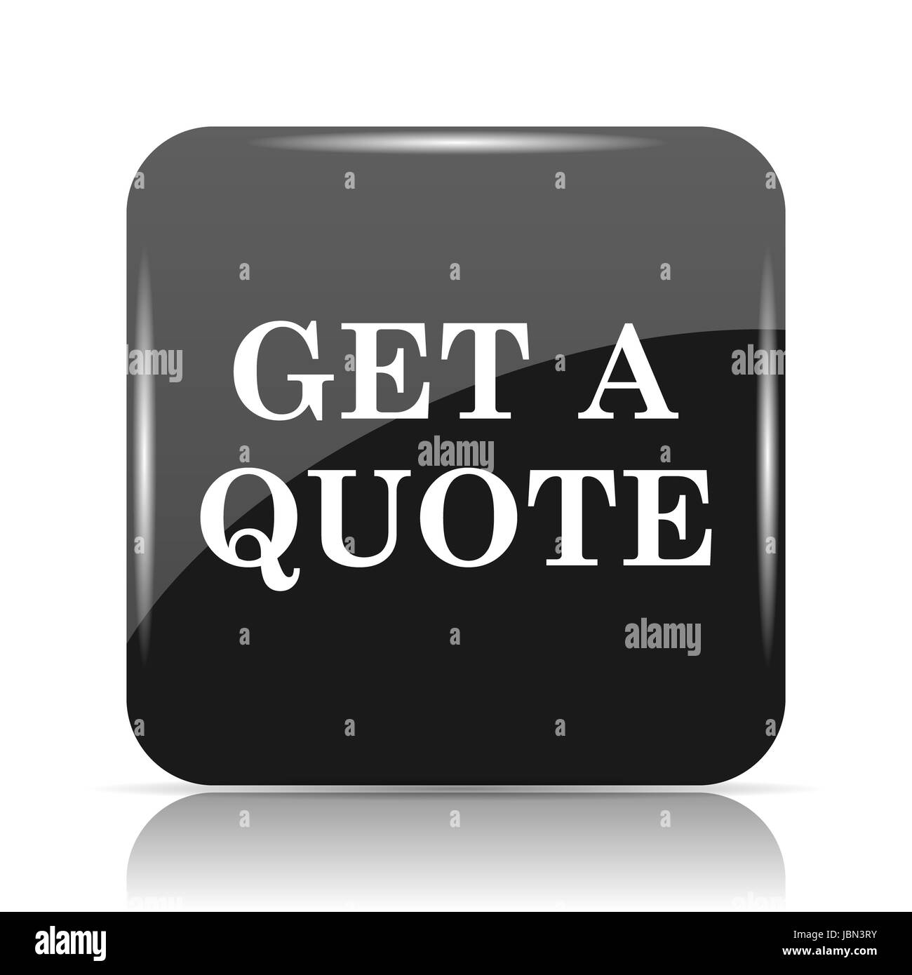 Get a quote icon. Internet button on white background Stock Photo - Alamy