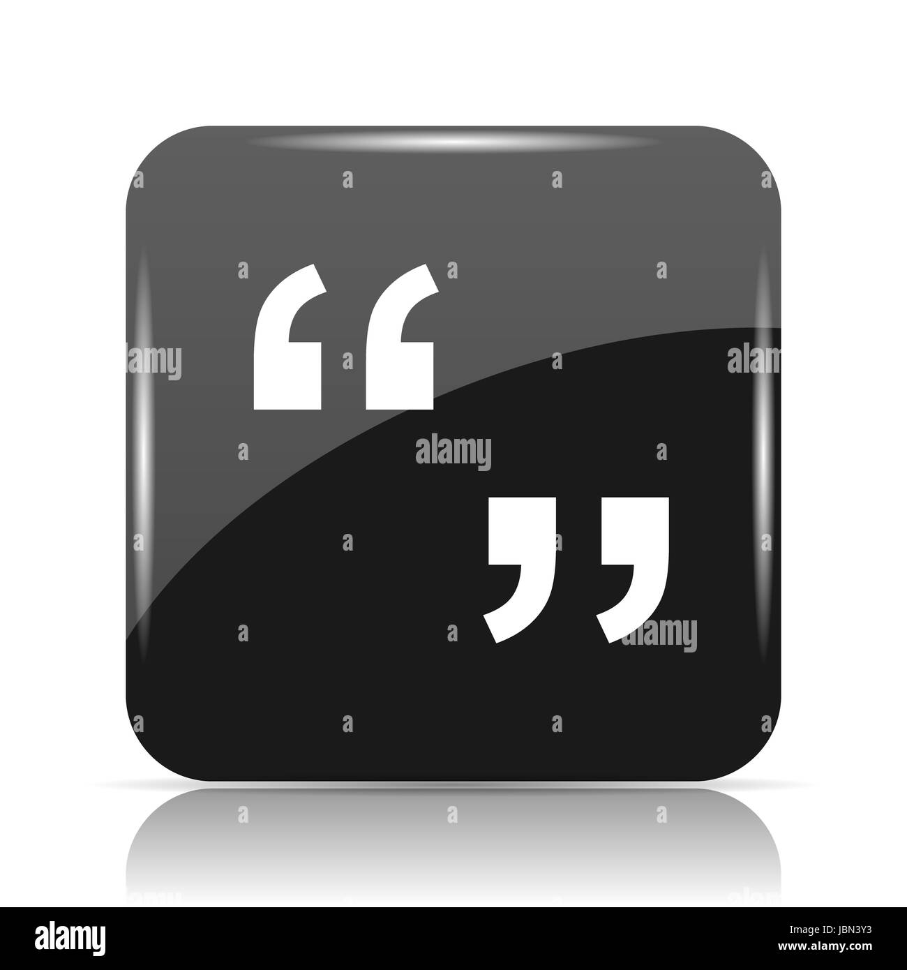 Quotation marks icon. button on white background Stock Photo Alamy
