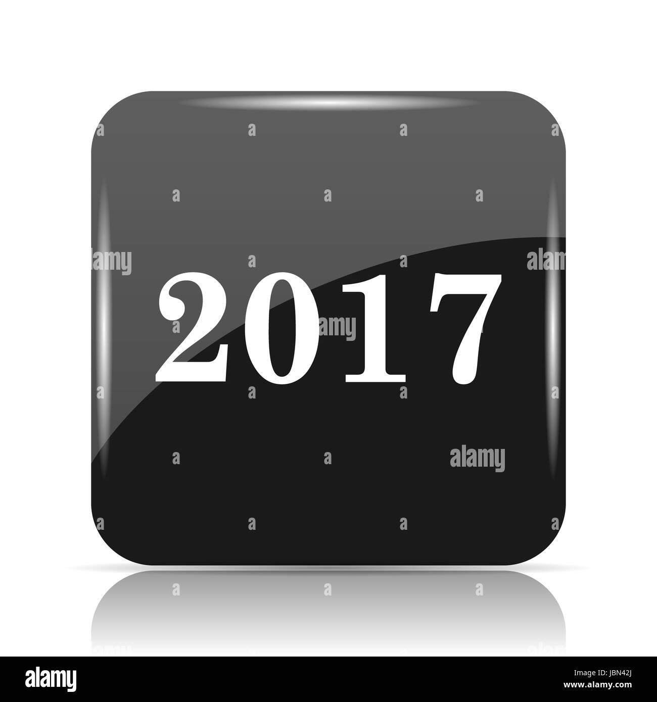 Year 2017 icon. Internet button on white background. Stock Photo
