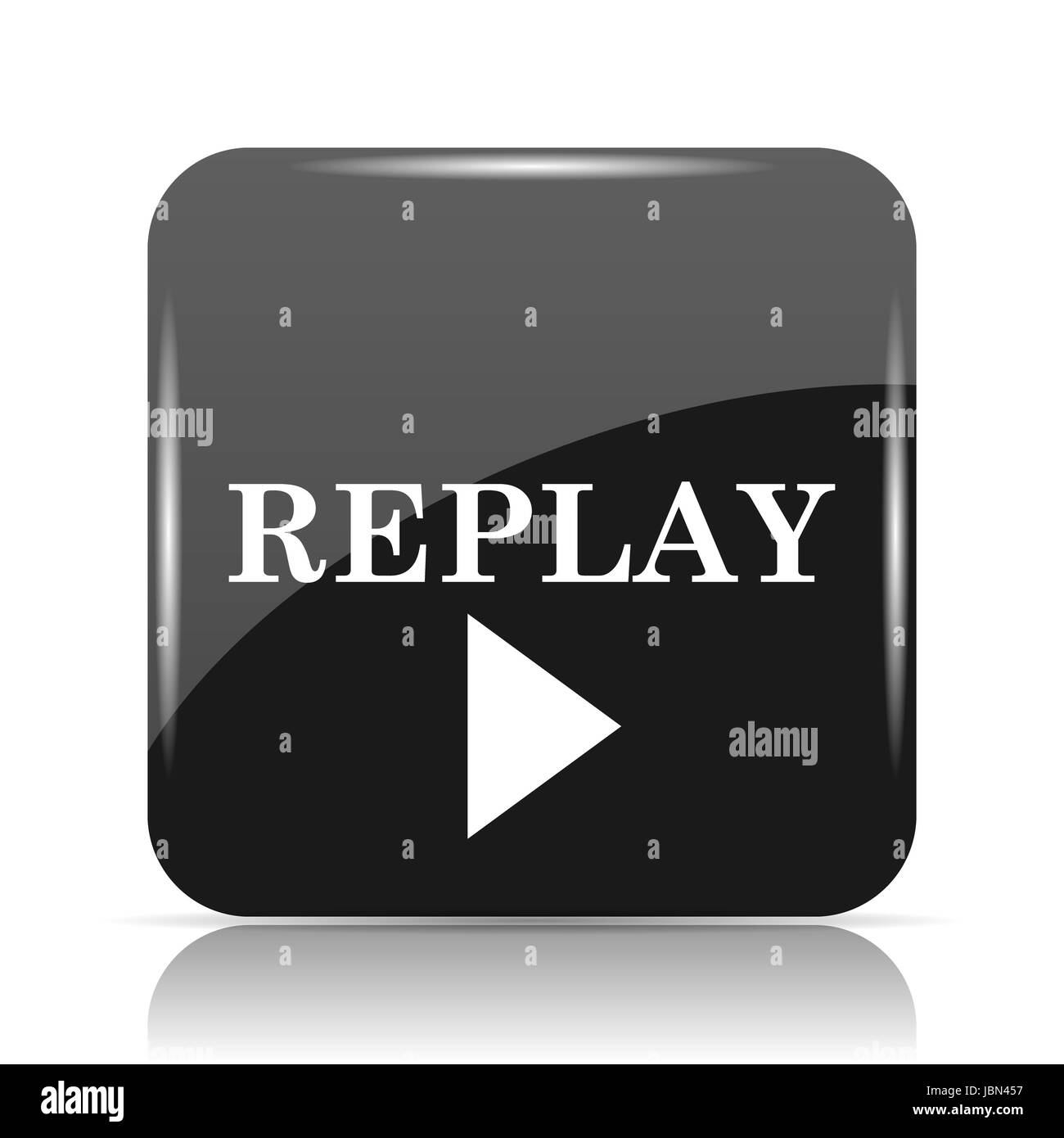 Replay icon. Internet button on white background Stock Photo - Alamy