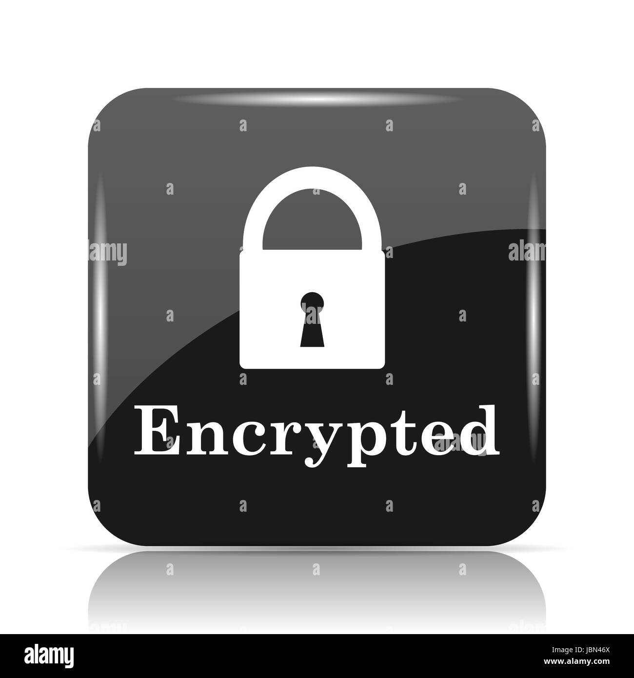 Encrypted icon. Internet button on white background Stock Photo - Alamy
