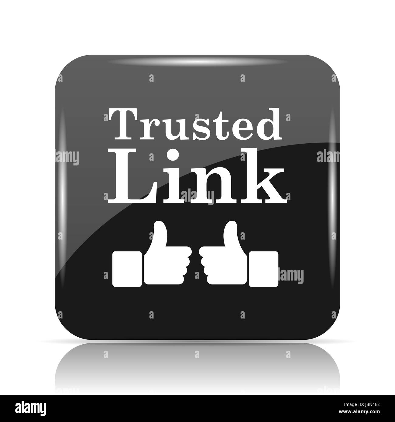 Trusted link icon. Internet button on white background Stock Photo - Alamy