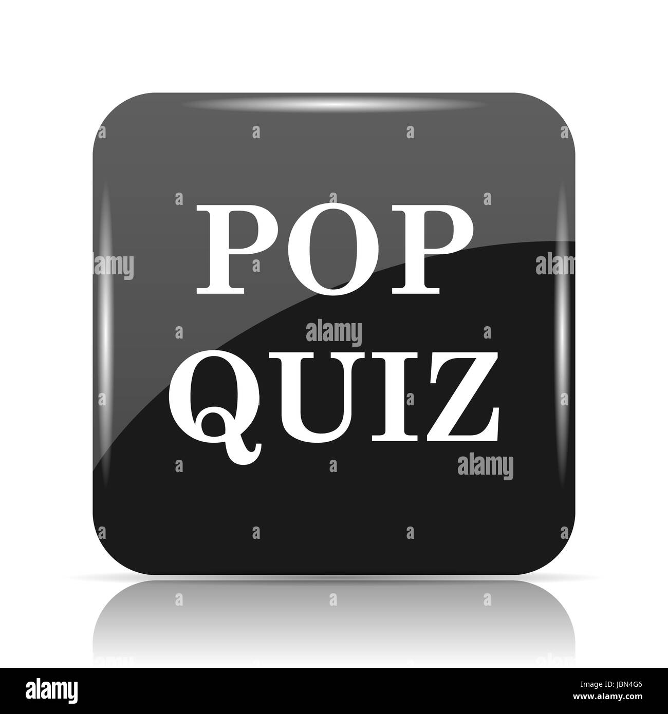 Pop quiz icon. Internet button on white background. Stock Photo