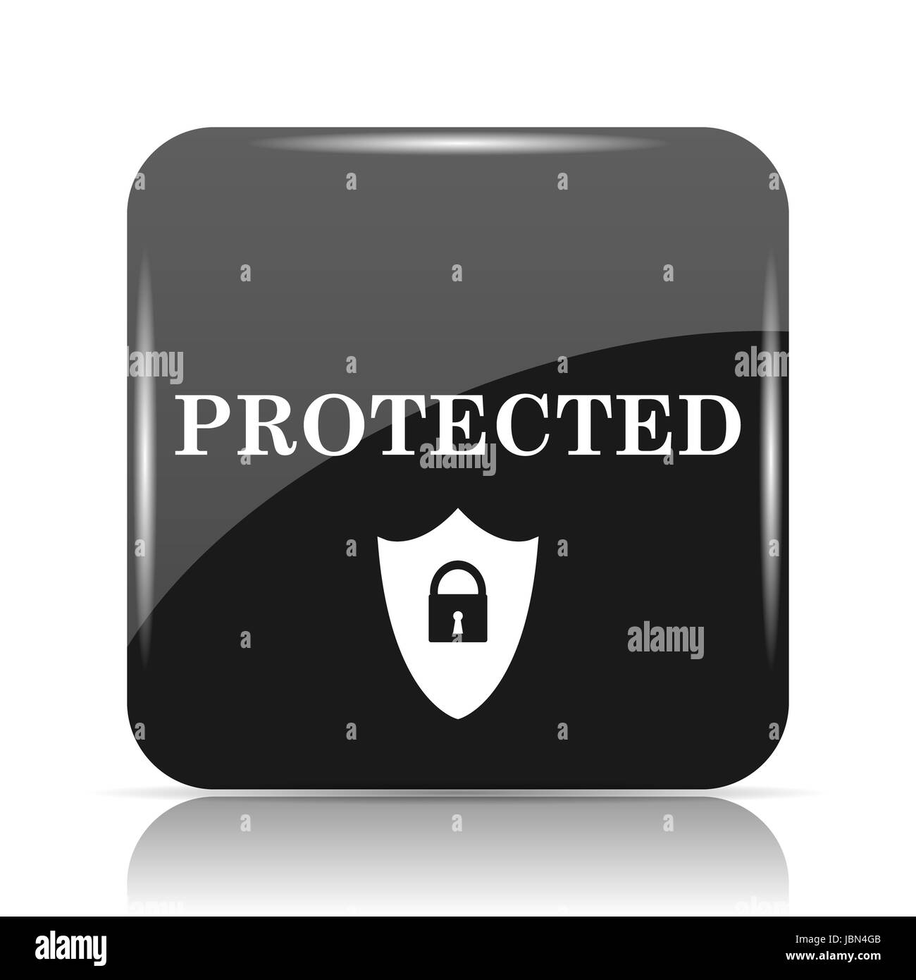 Protected icon. Internet button on white background Stock Photo - Alamy