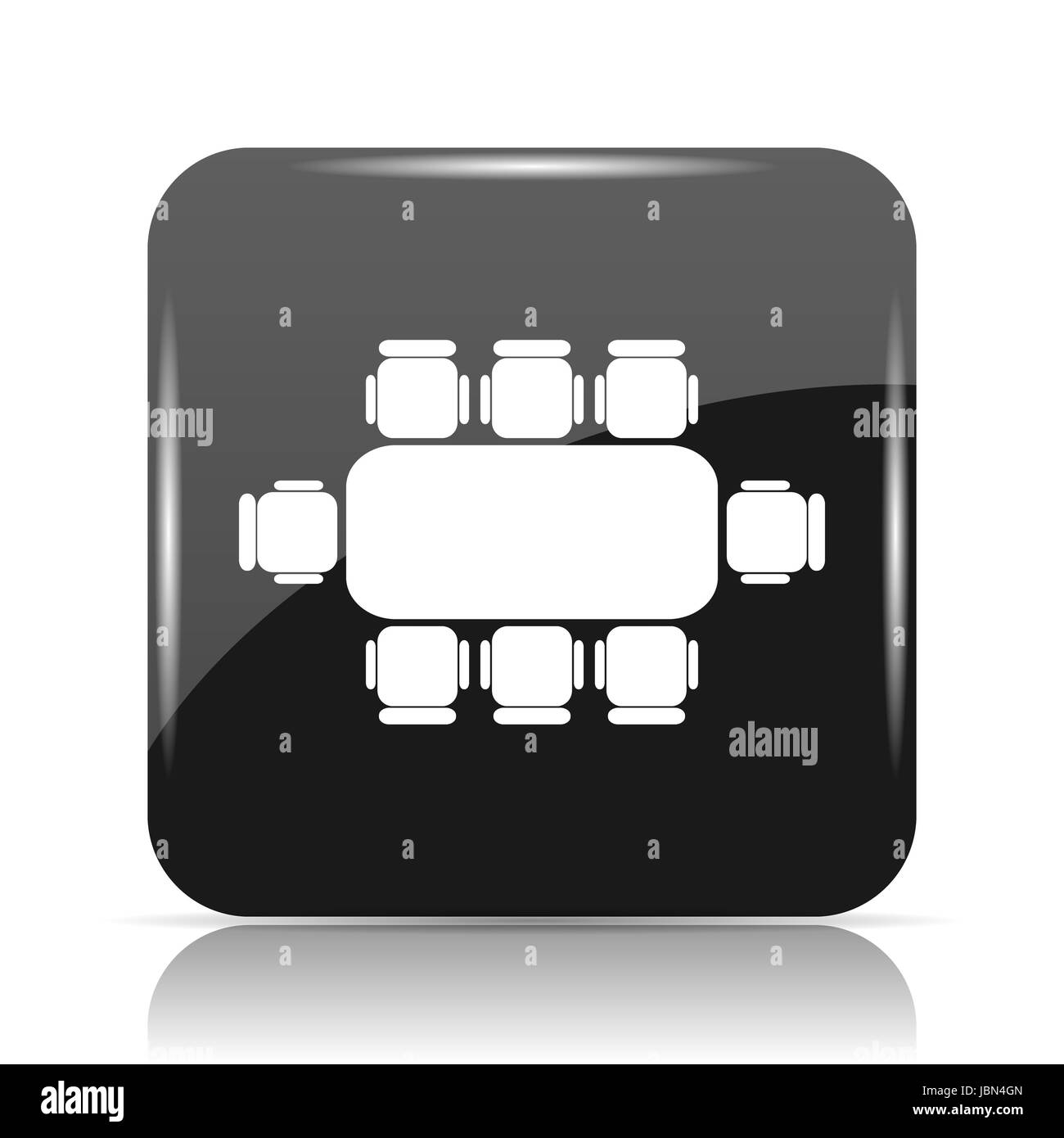 Business meeting table icon. Internet button on white background. Stock Photo