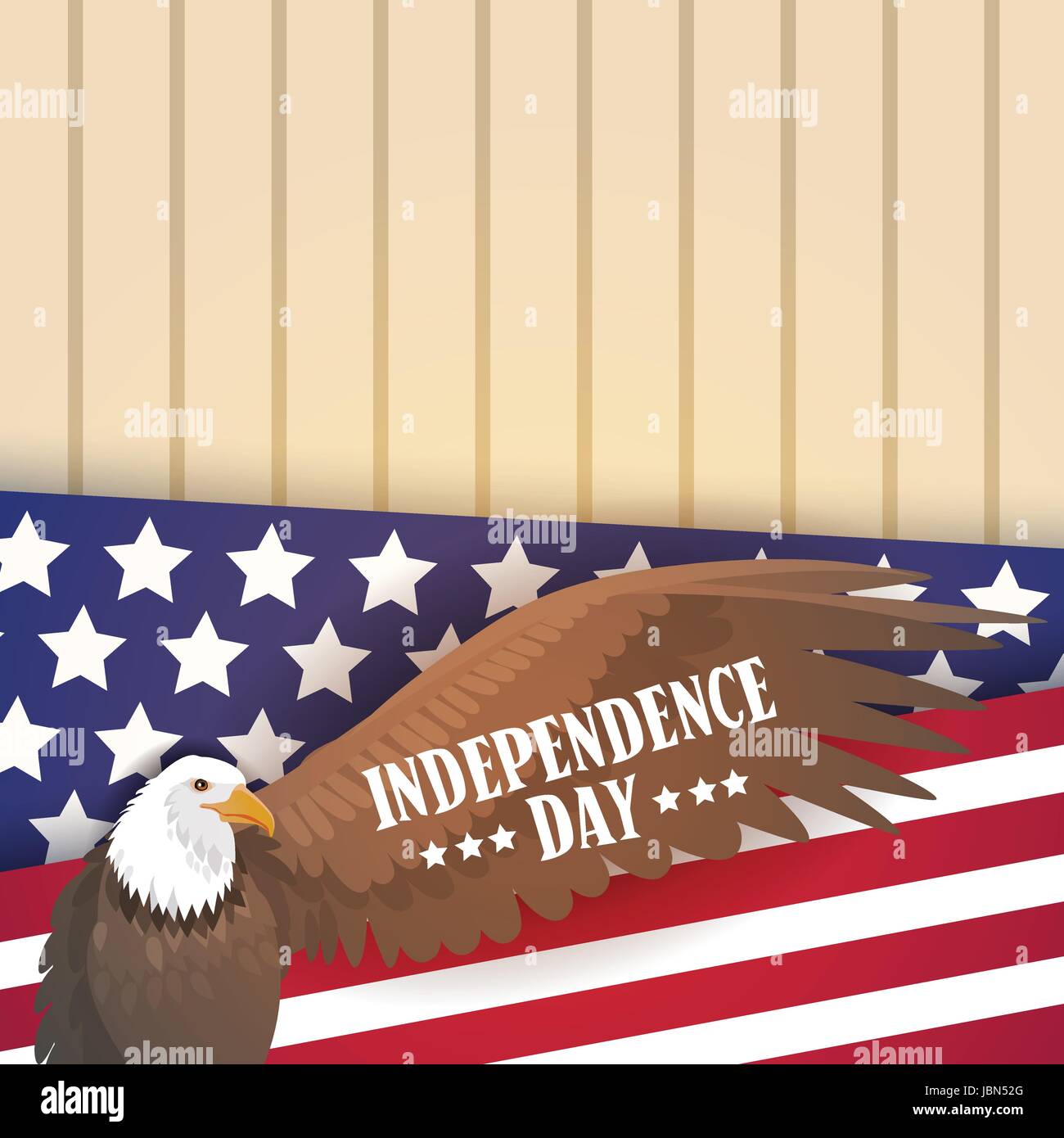 Eagle Over United States Flag Independence Day Holiday 4 July Banner