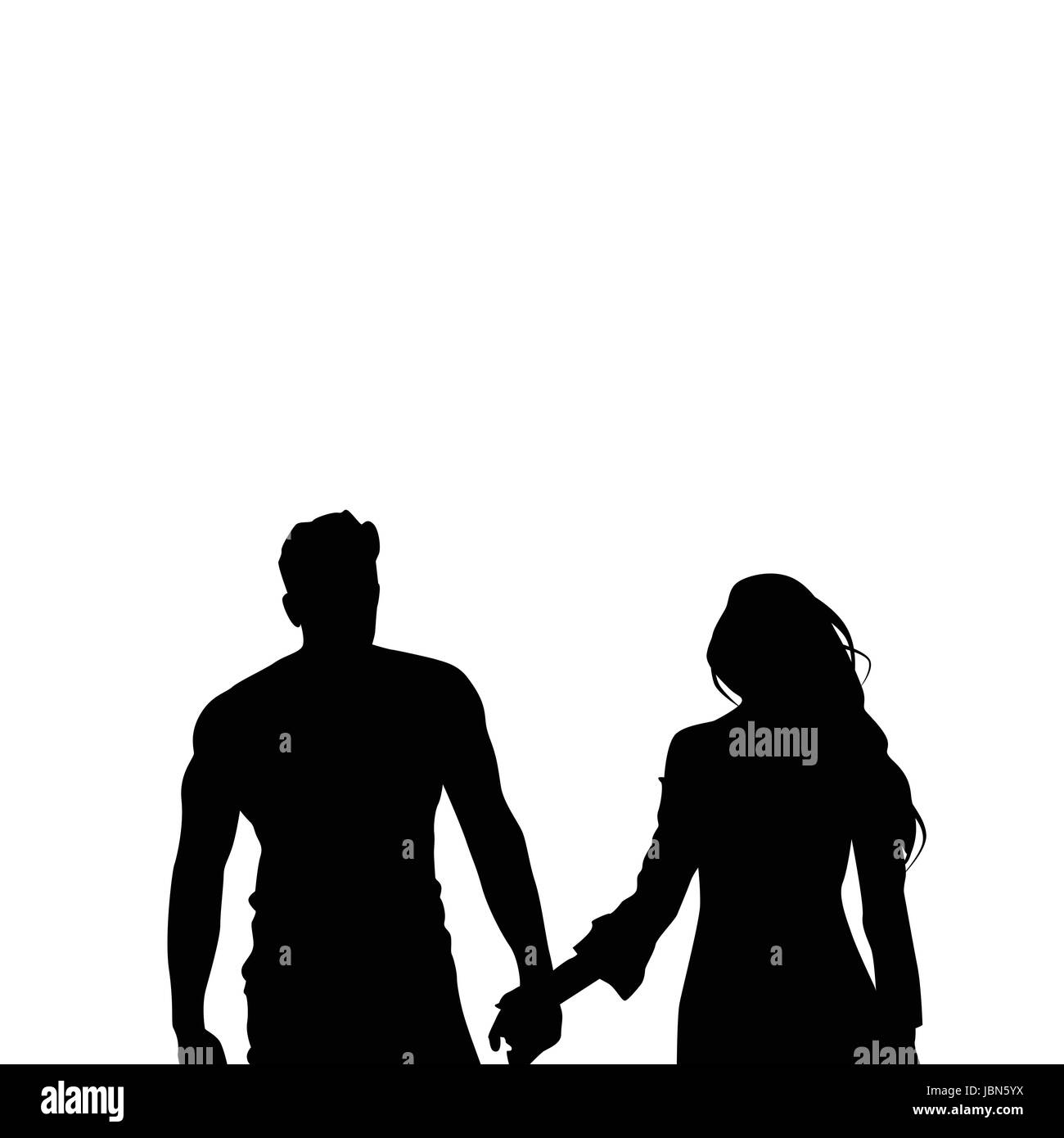 couple holding hands silhouettes