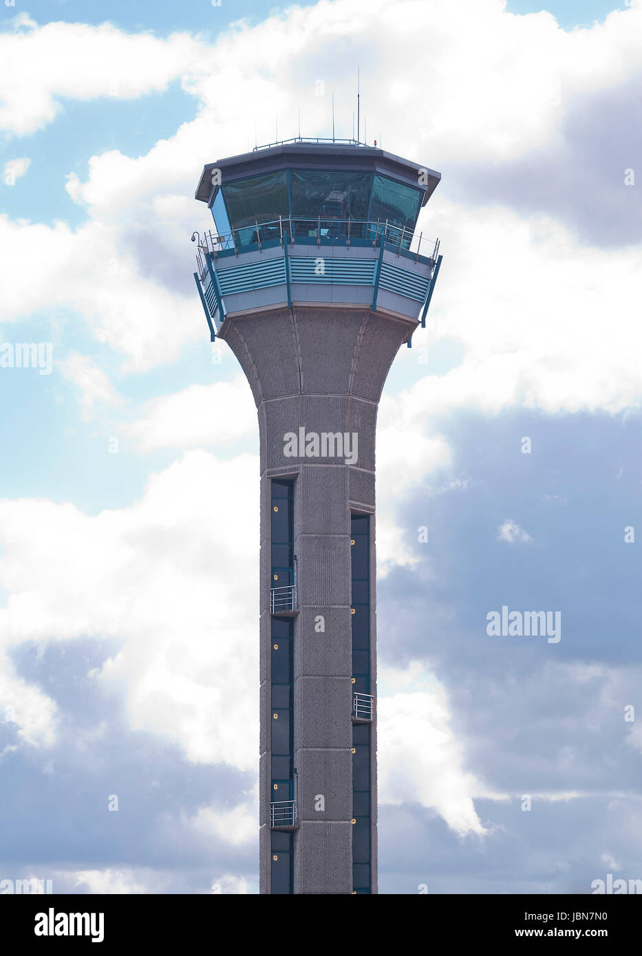 Air traffic control tower, London Luton airport. Stock Photo