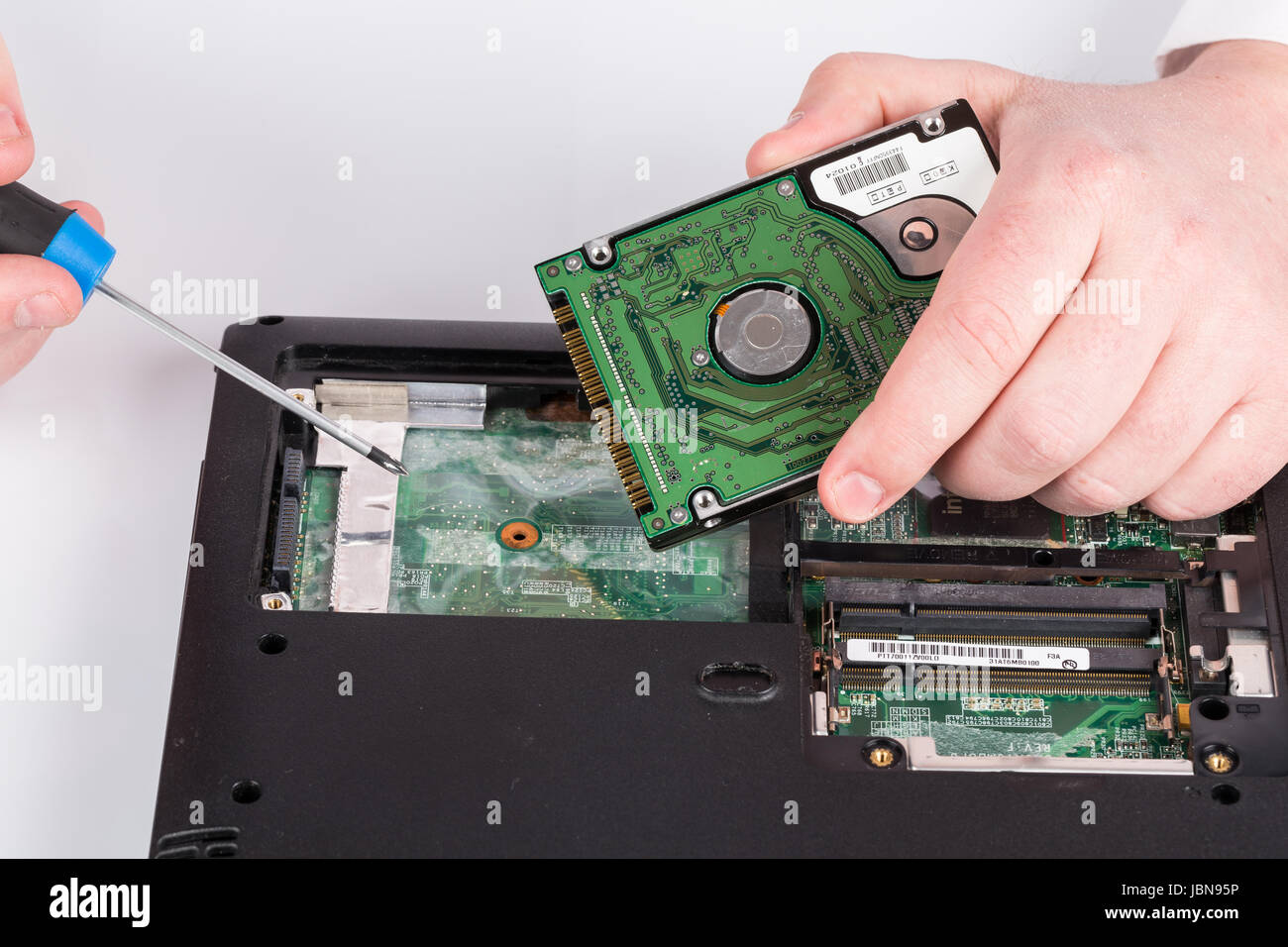 Hardware. Photo of laptop motherboard, close-up Stock Photo - Alamy