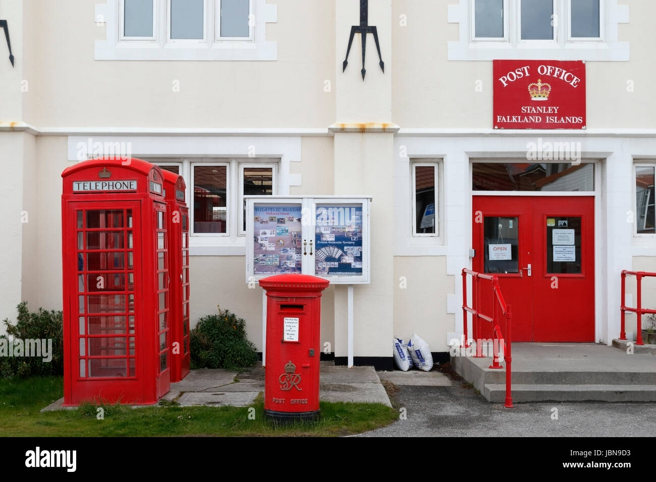 view of outside of Stanley Post Office, Falkland Islands Stock Photo
